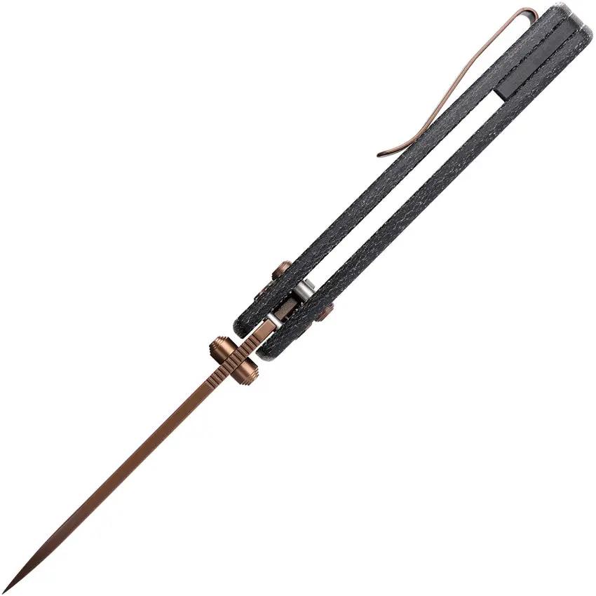 Vosteed Raccoon Crossbar Lock Knife - Copper Finish Blade, Micarta Handle, EDC Ready by Vosteed