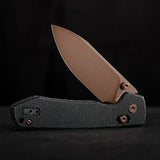 Vosteed Raccoon Crossbar Lock Knife - Copper Finish Blade, Micarta Handle, EDC Ready by Vosteed