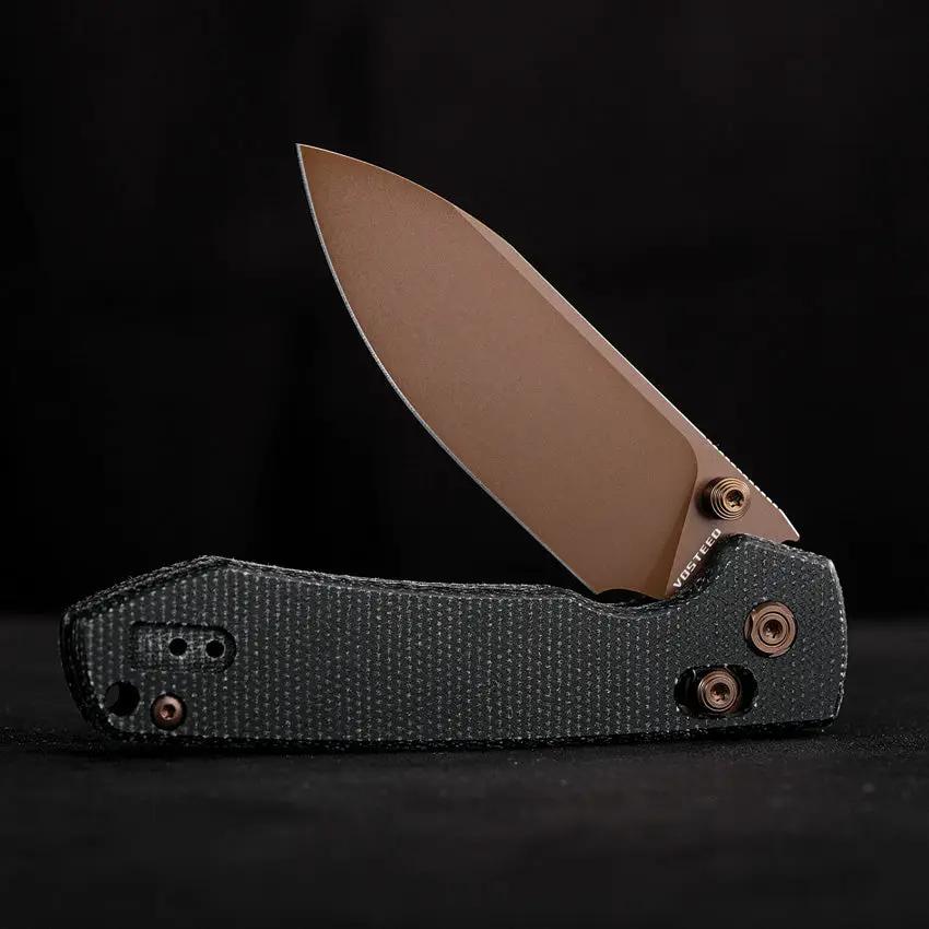 Vosteed Raccoon Crossbar Lock Knife - Copper Finish Blade, Micarta Handle, EDC Ready by Vosteed