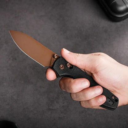 Vosteed Raccoon Crossbar Lock Knife - Copper Finish Blade, Micarta Handle, EDC Ready by Vosteed