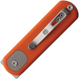 Vosteed Corgi Pup Trek Lock Knife - Rugged Orange Micarta Handle With 2.38in Satin Blade 14C28N Extended Tang EDC by Vosteed