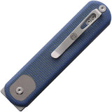Vosteed Corgi Trek Lock Knife - Blue Micarta Handle With Satin 3-Inch 14C28N Blade For EDC by Vosteed