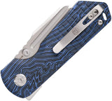 Vosteed Hedgehog Top Linerlock Knife - Precision EDC Ready 3 Inch S35VN Satin Blade With Black Blue G10 by Vosteed