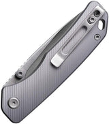 Vosteed Marten Top Linerlock Gray - Compact EDC Knife With 3.0 Inch Satin 154CM Drop Point Blade Aluminum Handle by Vosteed