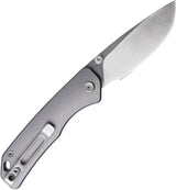 Vosteed Marten Top Linerlock Gray - Compact EDC Knife With 3.0 Inch Satin 154CM Drop Point Blade Aluminum Handle by Vosteed