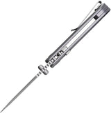 Vosteed Marten Top Linerlock Gray - Compact EDC Knife With 3.0 Inch Satin 154CM Drop Point Blade Aluminum Handle by Vosteed