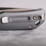 Vosteed Marten Top Linerlock Gray - Compact EDC Knife With 3.0 Inch Satin 154CM Drop Point Blade Aluminum Handle by Vosteed