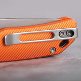 Vosteed Marten Top Linerlock Folding Knife - High Visibility Orange Aluminum Handle by Vosteed