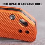 Vosteed Marten Top Linerlock Folding Knife - High Visibility Orange Aluminum Handle by Vosteed