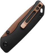Vosteed Marten Top Linerlock Knife Copper Dune Finish - 3-Inch 154CM Blade, Black Aluminum Handle, EDC Ready by Vosteed