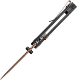Vosteed Marten Top Linerlock Knife Copper Dune Finish - 3-Inch 154CM Blade, Black Aluminum Handle, EDC Ready by Vosteed