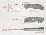 Vosteed Marten A1606 Liner Lock EDC Knife - Orange Aluminum Handle With 3 Inch 154CM Drop Point Blade by Vosteed