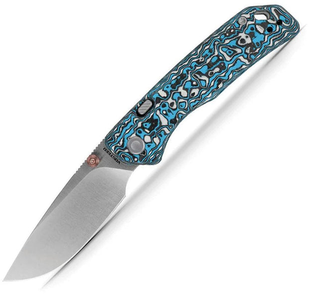 Vosteed Marten Top Linerlock Blue CF A1609 by Vosteed