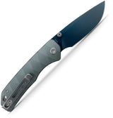 Vosteed Marten Top Linerlock Folding Knife - Blue Cerakote 154CM Blade With Gray Aluminum Handle For EDC by Vosteed