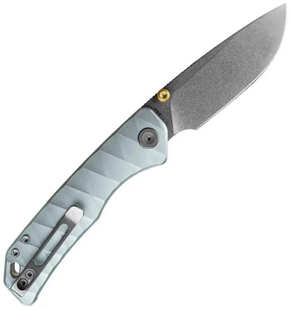 Vosteed Marten 330 Top Linerlock - EDC Knife With 154CM Drop Point Blade Light Blue Aluminum Handle by Vosteed