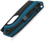 Vosteed Kroc Top Linerlock Folding Knife - Premium S35VN Blade With Blue Aluminum Handle And Carbon Fiber Inlay For EDC by Vosteed