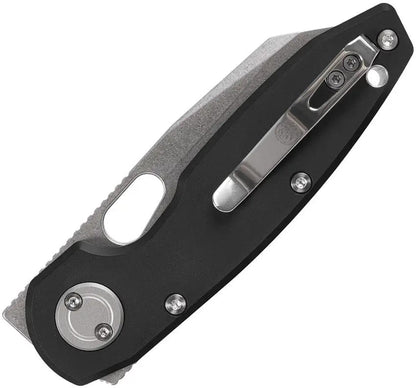 Vosteed Ankylo Vanchor Lock Knife - Stonewashed 154CM Blade With Black Aluminum Handle For EDC Enthusiasts