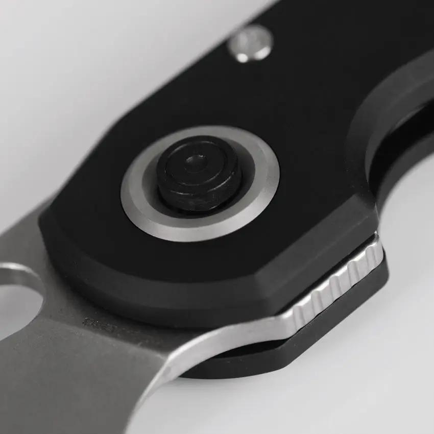 Vosteed Ankylo Vanchor Lock Knife - Stonewashed 154CM Blade With Black Aluminum Handle For EDC Enthusiasts