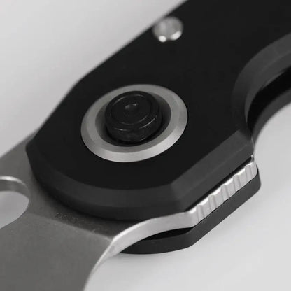 Vosteed Ankylo Vanchor Lock Knife - Stonewashed 154CM Blade With Black Aluminum Handle For EDC Enthusiasts