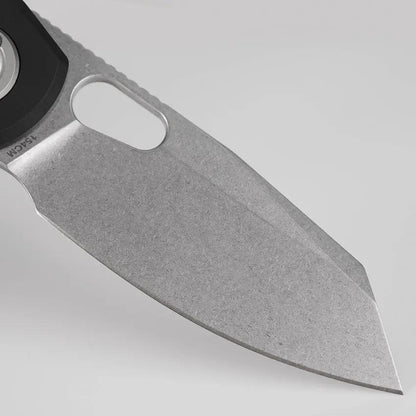 Vosteed Ankylo Vanchor Lock Knife - Stonewashed 154CM Blade With Black Aluminum Handle For EDC Enthusiasts