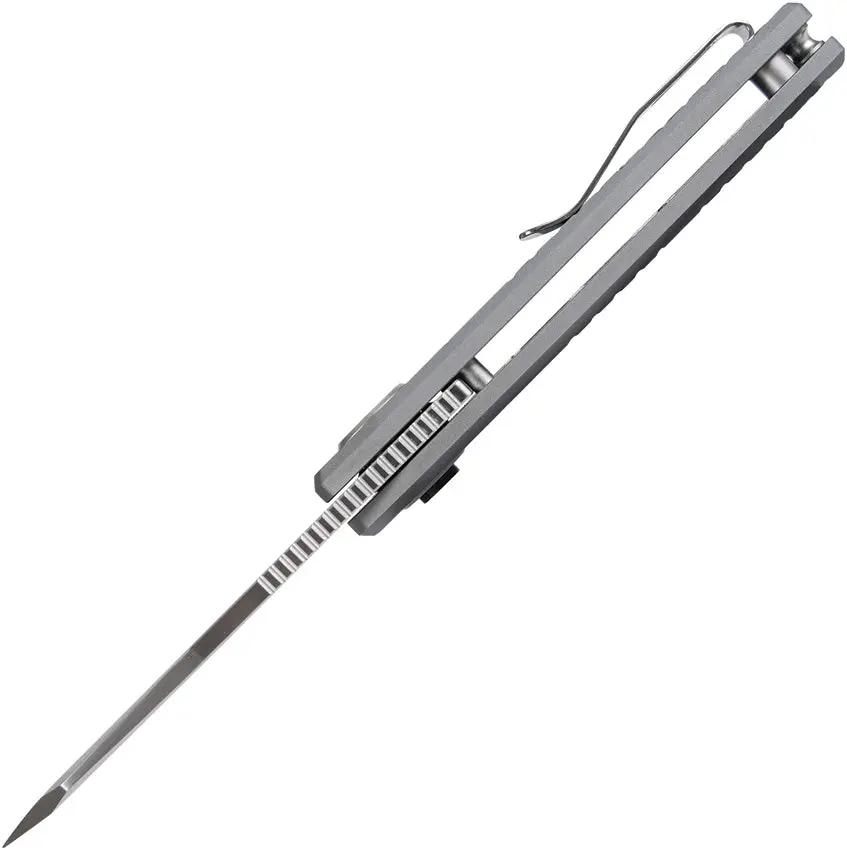 Vosteed Ankylo Vanchor Lock Knife - Satin Elmax Reverse Tanto Blade, Gray Aluminum Handle, EDC Ready by Vosteed