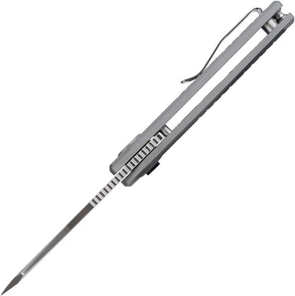 Vosteed Ankylo Vanchor Lock Knife - Satin Elmax Reverse Tanto Blade, Gray Aluminum Handle, EDC Ready by Vosteed