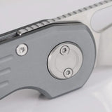 Vosteed Ankylo Vanchor Lock Knife - Satin Elmax Reverse Tanto Blade, Gray Aluminum Handle, EDC Ready by Vosteed