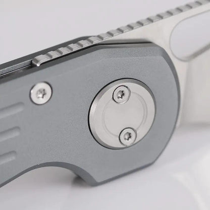 Vosteed Ankylo Vanchor Lock Knife - Satin Elmax Reverse Tanto Blade, Gray Aluminum Handle, EDC Ready by Vosteed