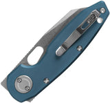 Vosteed Ankylo Vanchor Lock - Blue Aluminum Handle Elmax Blade Reverse Tanto EDC Tactical Knife by Vosteed