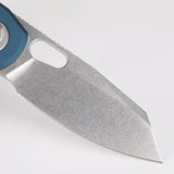 Vosteed Ankylo Vanchor Lock - Blue Aluminum Handle Elmax Blade Reverse Tanto EDC Tactical Knife by Vosteed