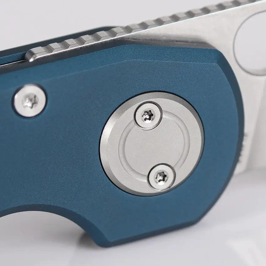Vosteed Ankylo Vanchor Lock - Blue Aluminum Handle Elmax Blade Reverse Tanto EDC Tactical Knife by Vosteed