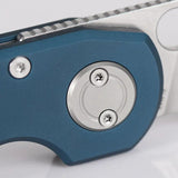 Vosteed Ankylo Vanchor Lock - Blue Aluminum Handle Elmax Blade Reverse Tanto EDC Tactical Knife by Vosteed