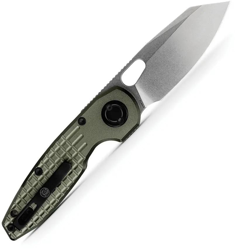 Vosteed Ankylo Vanchor Lock Knife - Elmax Blade, Green Aluminum Handle, Compact EDC by Vosteed