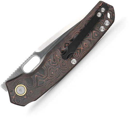 Vosteed Psyop Top Linerlock Knife - Premium Elmax Blade With Copper Fat Carbon Fiber Handle by Vosteed