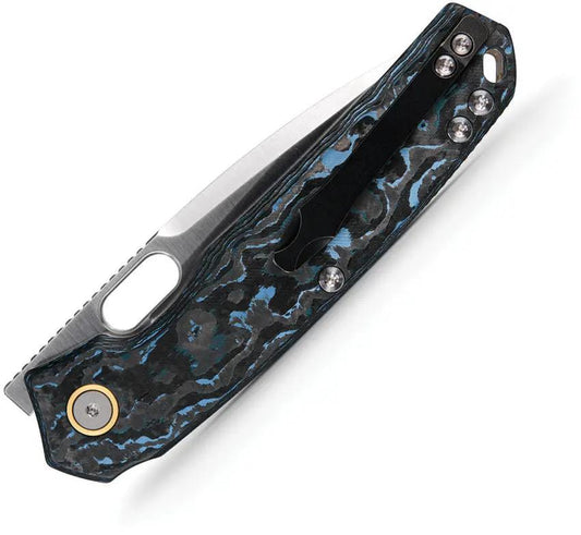 Vosteed Psyop Linerlock Folding Knife - Satin Elmax Blade With Arctic Carbon Fiber Handle For EDC Enthusiasts by Vosteed