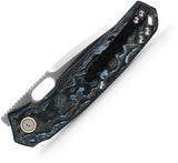 Vosteed Psyop Linerlock Folding Knife - Satin Elmax Blade With Arctic Carbon Fiber Handle For EDC Enthusiasts by Vosteed