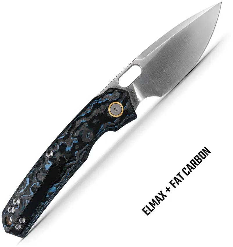 Vosteed Psyop Linerlock Folding Knife - Satin Elmax Blade With Arctic Carbon Fiber Handle For EDC Enthusiasts by Vosteed