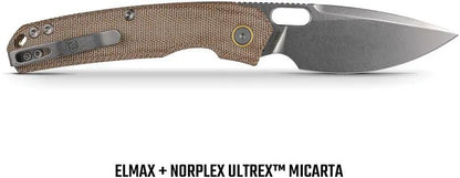 Vosteed Psyop Top Linerlock EDC Knife - Premium Natural Canvas Micarta Elmax 3.25in Drop Point Blade by Vosteed