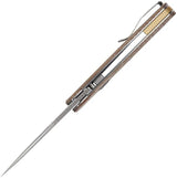 Vosteed Psyop Top Linerlock EDC Knife - Premium Natural Canvas Micarta Elmax 3.25in Drop Point Blade by Vosteed