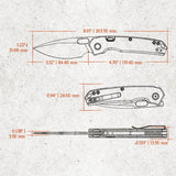 Vosteed Psyop Top Linerlock EDC Knife - Premium Natural Canvas Micarta Elmax 3.25in Drop Point Blade by Vosteed