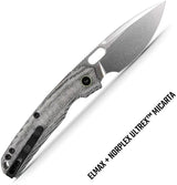 Vosteed Psyop Top Linerlock Knife - Premium Elmax Drop Point Blade And Black Micarta Handle For EDC Enthusiasts by Vosteed