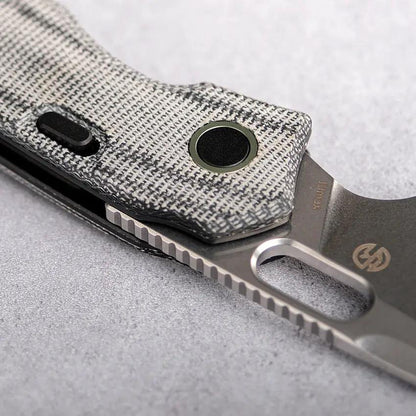 Vosteed Psyop Top Linerlock Knife - Premium Elmax Drop Point Blade And Black Micarta Handle For EDC Enthusiasts by Vosteed