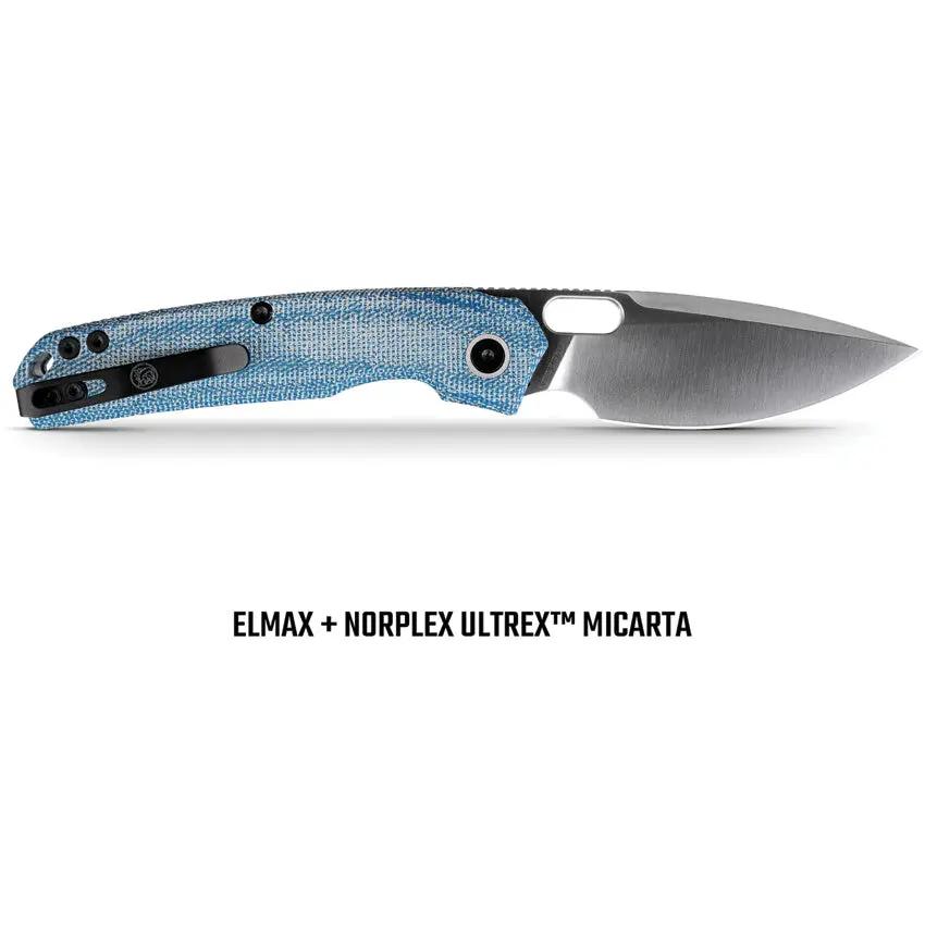 Vosteed Psyop Top Linerlock Knife - Premium Blue Micarta Elmax Drop Point For EDC Enthusiasts by Vosteed