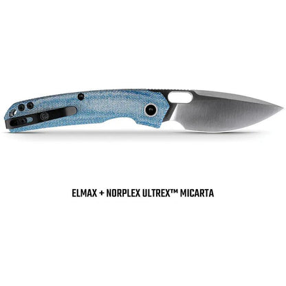 Vosteed Psyop Top Linerlock Knife - Premium Blue Micarta Elmax Drop Point For EDC Enthusiasts by Vosteed