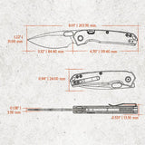 Vosteed Psyop Top Linerlock Knife - Premium Blue Micarta Elmax Drop Point For EDC Enthusiasts by Vosteed