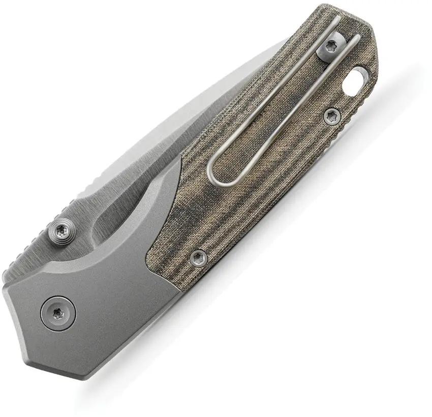 Vosteed Psyop 299 Top Linerlock Premium EDC Knife - S35VN Drop Point Blade In Green Micarta by Vosteed