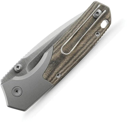 Vosteed Psyop 299 Top Linerlock Premium EDC Knife - S35VN Drop Point Blade In Green Micarta by Vosteed