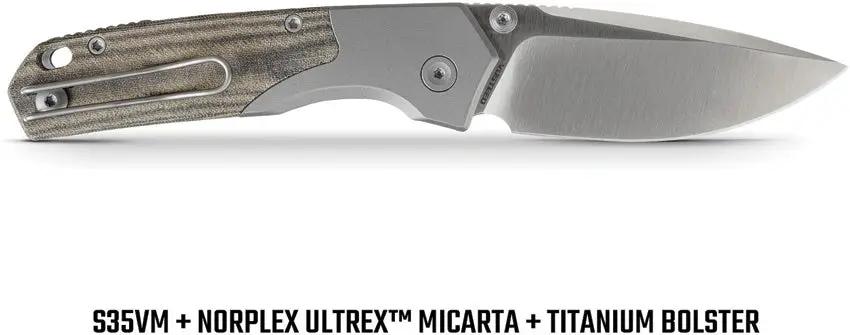 Vosteed Psyop 299 Top Linerlock Premium EDC Knife - S35VN Drop Point Blade In Green Micarta by Vosteed