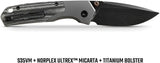 Vosteed Psyop 299 Top Linerlock Knife - S35VN Blade, Titanium Bolsters, Micarta Handle For EDC by Vosteed