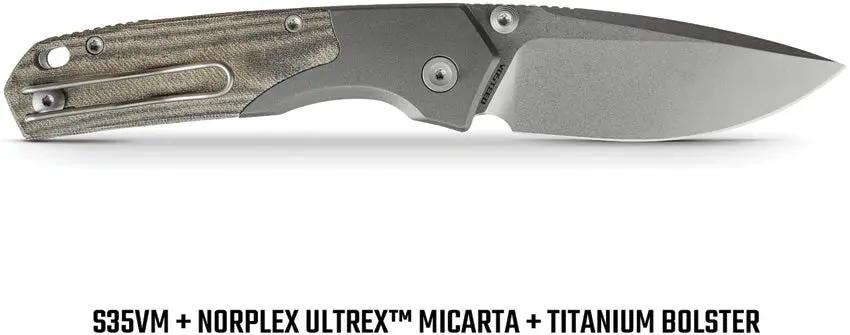 Vosteed Psyop 299 Top Linerlock Green Micarta EDC Knife - S35VN Blade And Titanium Bolsters by Vosteed